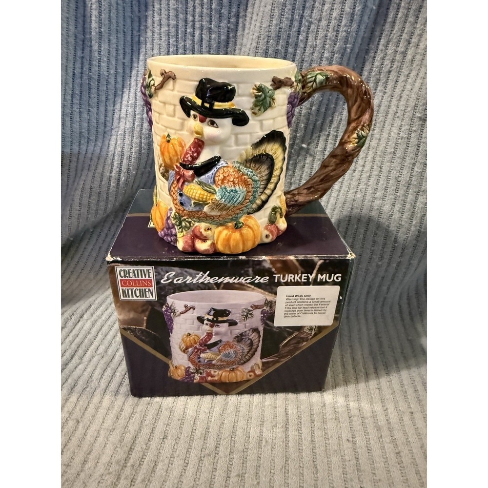 Creative Collins Kitchen Earthenware Turkey Mug Open Box
